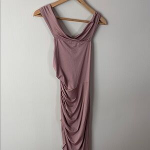 NEW Elegant One-Shoulder Dress in Dusty Pink